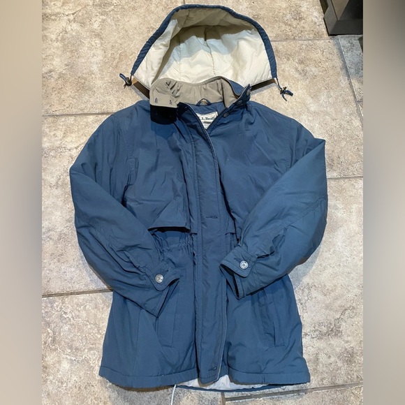 LL Bean insulated Jacket Womens Large Vintage hooded - Picture 1 of 4